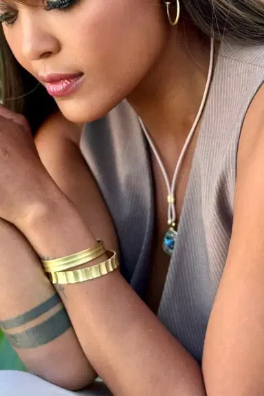 LEIGH MAXWELL Diamond Horizontal Wave Cuff Bracelet | Thumbnail 4
