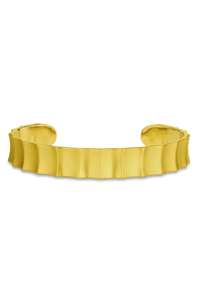 LEIGH MAXWELL Diamond Horizontal Wave Cuff Bracelet