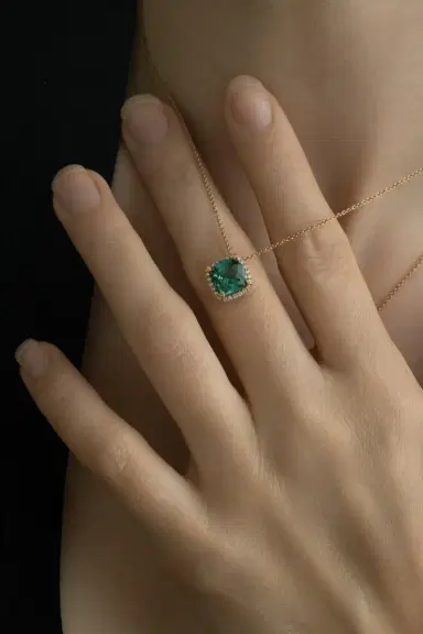 LISA NIK Diamond Indicolite Pendant Necklace | Thumbnail 2