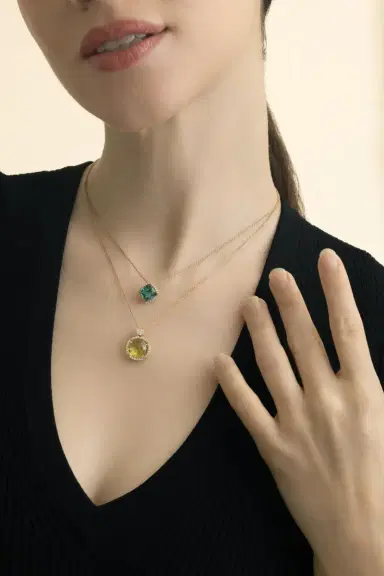 LISA NIK Diamond Indicolite Pendant Necklace | Thumbnail 4