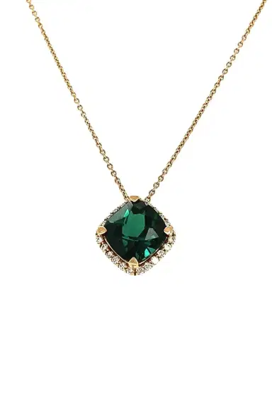 LISA NIK Diamond Indicolite Pendant Necklace | Thumbnail 1
