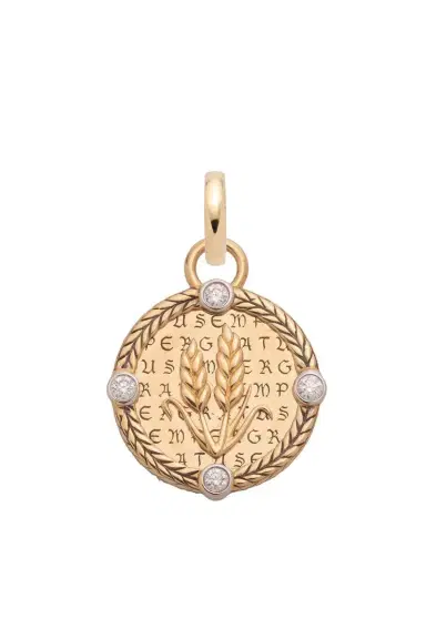 Foundrae Diamond Infinite Gratitude Braided Wheat Baby Medallion | Thumbnail 1 Foundrae Diamond Infinite Gratitude Braided Wheat Baby Medallion | Thumbnail 1