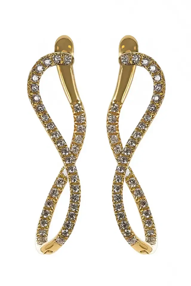 LISA NIK Diamond Inifity Earrings