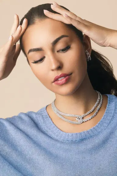 YEPREM Diamond Inside Hoops | Thumbnail 2