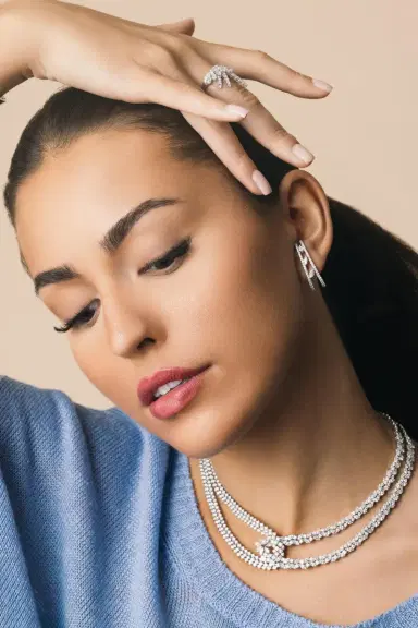 YEPREM Diamond Inside Hoops | Thumbnail 3