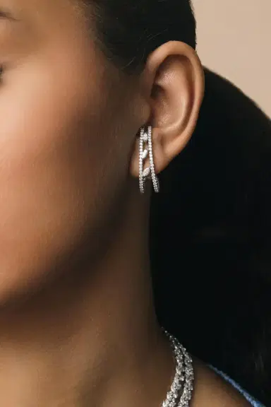 YEPREM Diamond Inside Hoops | Thumbnail 4