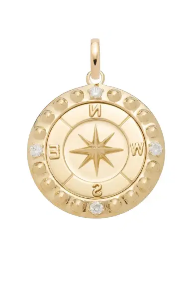 Foundrae Diamond Internal Compass Large Medallion | Thumbnail 1