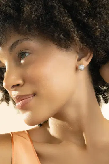 GRAZIELA Diamond Large Bahia Stud Earrings | Thumbnail 4