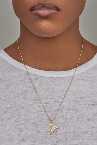 Jennifer Meyer Diamond Large Clover Necklace | Thumbnail 2