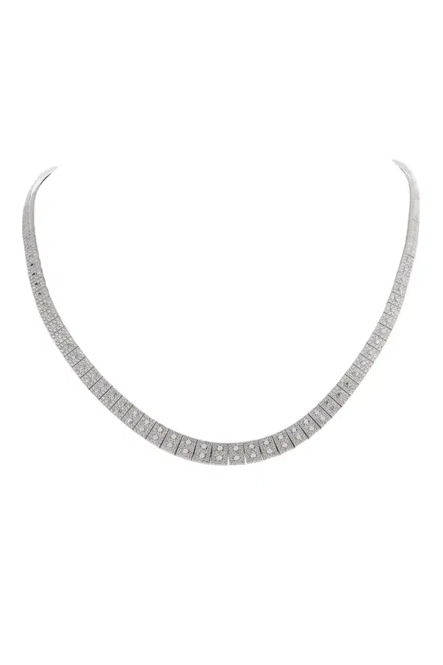 Type Jewelry Diamond Leggo ID Metal Tennis Necklace