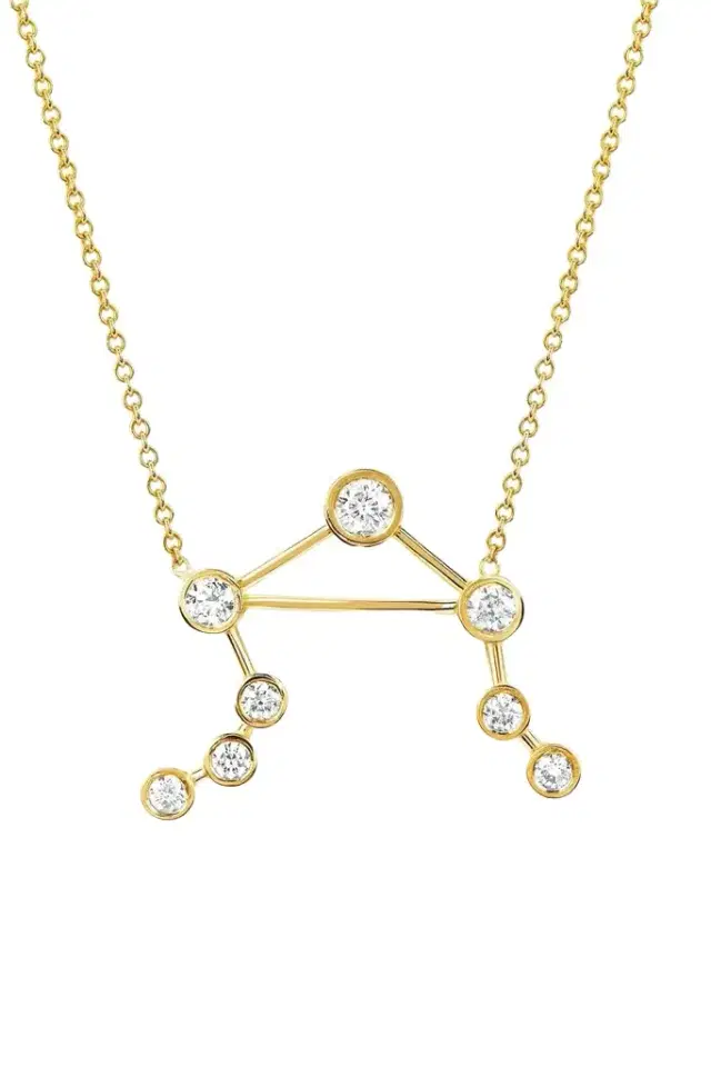 LOGAN HOLLOWELL Diamond Libra Constellation Necklace