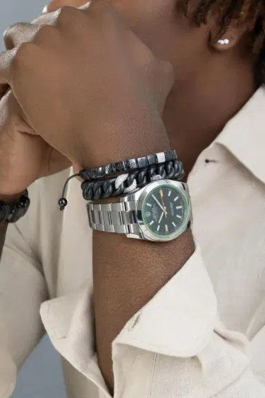 ROBERTO DEMEGLIO Diamond Link Groumette Stretch Bracelet | Thumbnail 2