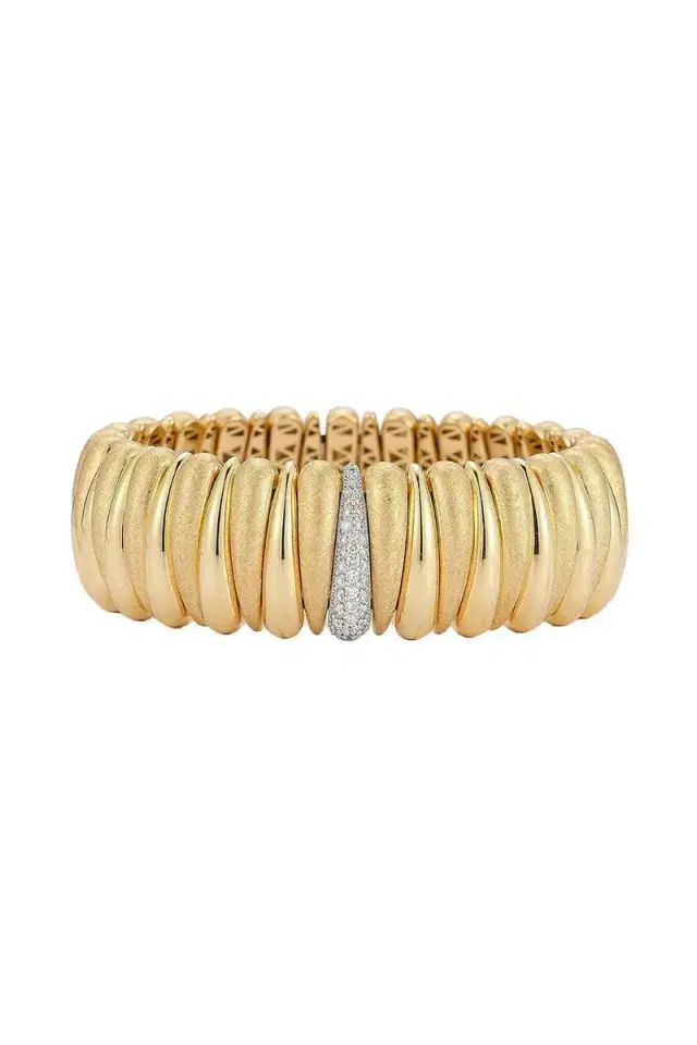 ROBERTO DEMEGLIO Diamond Link Shiny Matte Ceramic Artiglio Stretch Bracelet