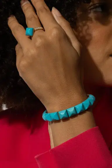 ALETTO BROTHERS Diamond Lock Piramide Turquoise Bracelet | Thumbnail 4 ALETTO BROTHERS Diamond Lock Piramide Turquoise Bracelet | Thumbnail 4