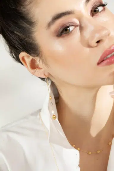 NANIS Diamond Long Drop Earrings | Thumbnail 4