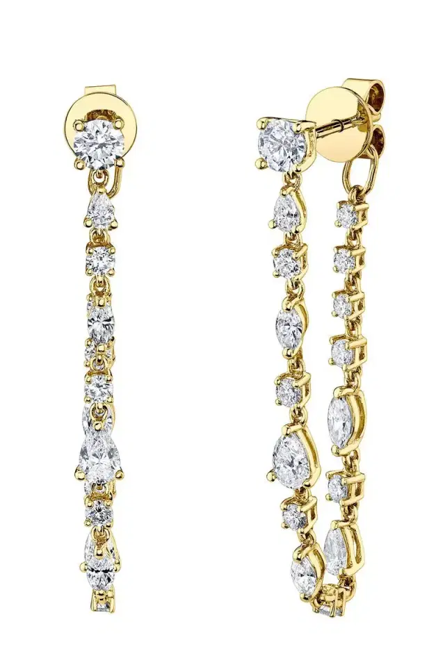 Anita Ko Diamond Long Loop Earrings