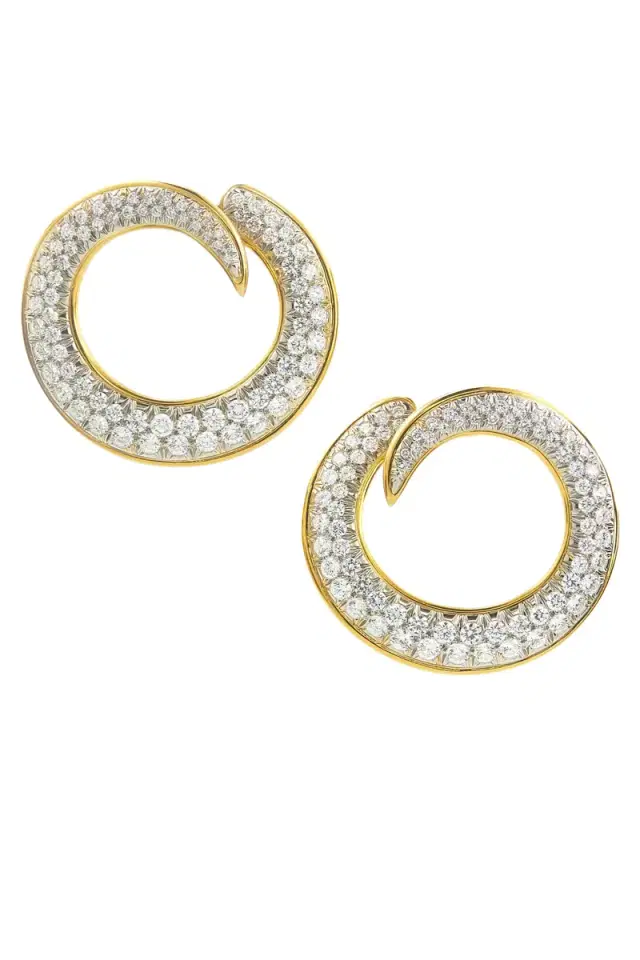 DAVID WEBB Diamond Loop Earrings