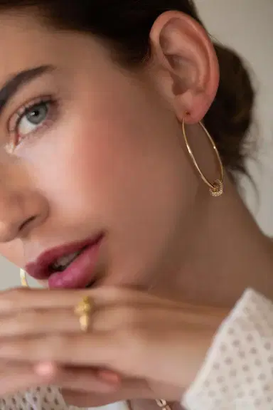 THE LOVE KNOT BY CORALIE Diamond Love Knot Hoops | Thumbnail 2