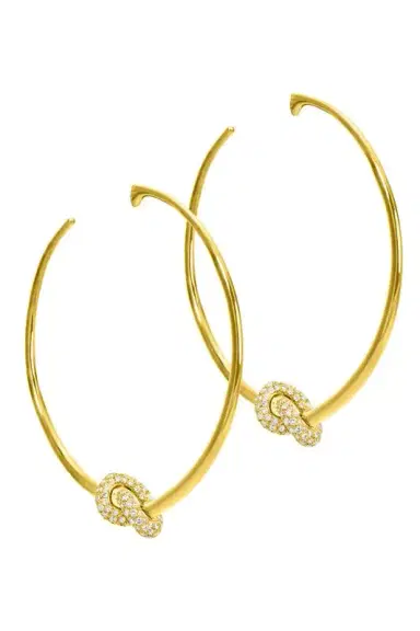 THE LOVE KNOT BY CORALIE Diamond Love Knot Hoops | Thumbnail 1