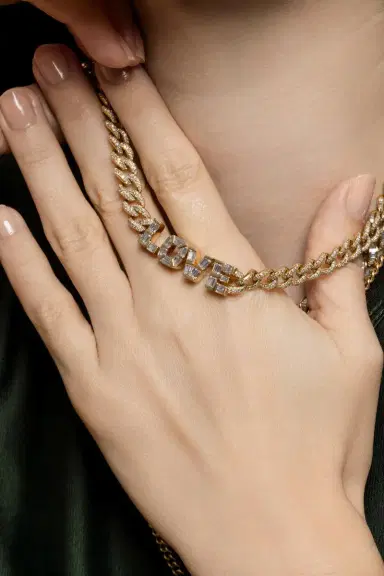 SHAY JEWELRY Diamond LOVE Medium Link Necklace | Thumbnail 3