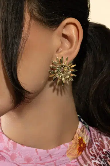 CAROL KAUFFMANN Diamond Mandala Hoop Earrings | Thumbnail 4