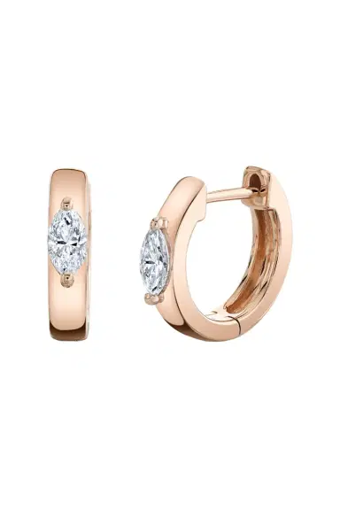 Anita Ko Diamond Marquise Center Huggie Earrings | Thumbnail 1