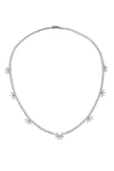 YEPREM Diamond Marquise Cluster Necklace | Thumbnail 1