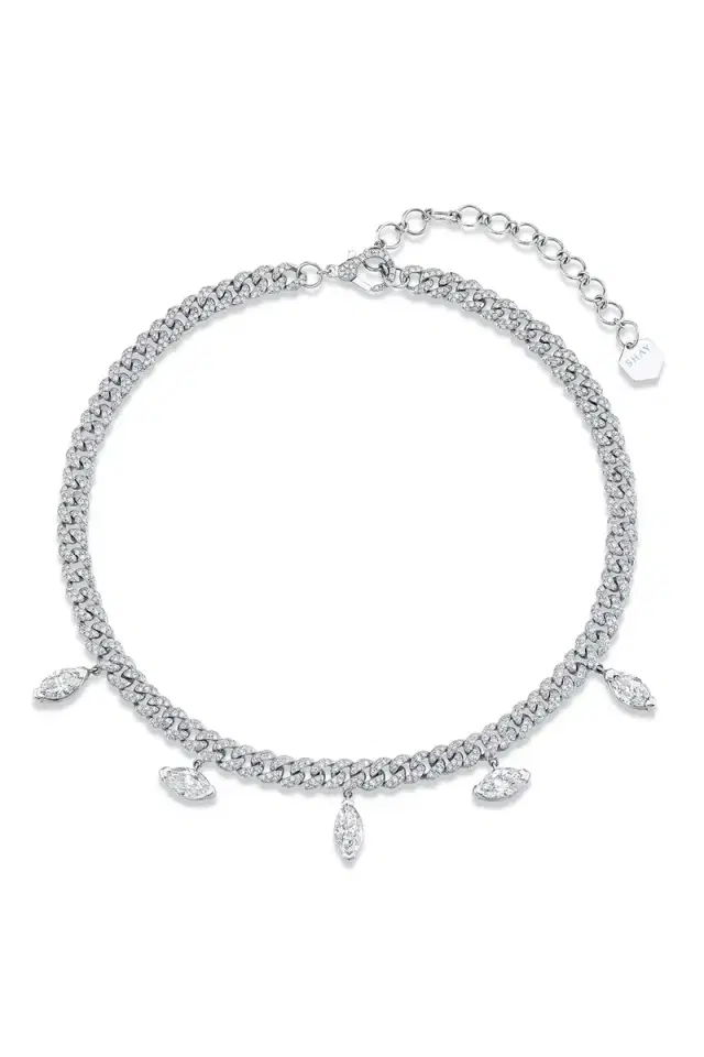 SHAY JEWELRY Diamond Marquise Drop Choker Necklace