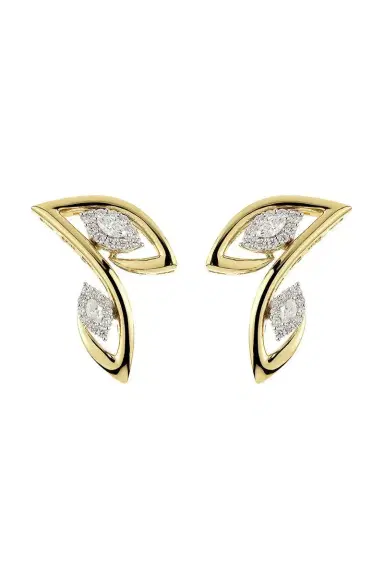 YEPREM Diamond Marquise Pointed Golden Strada Earrings | Thumbnail 1 YEPREM Diamond Marquise Pointed Golden Strada Earrings | Thumbnail 1