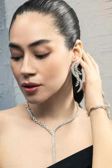 YEPREM Diamond Marquise Round Y Couture Drop Earrings | Thumbnail 4 YEPREM Diamond Marquise Round Y Couture Drop Earrings | Thumbnail 4