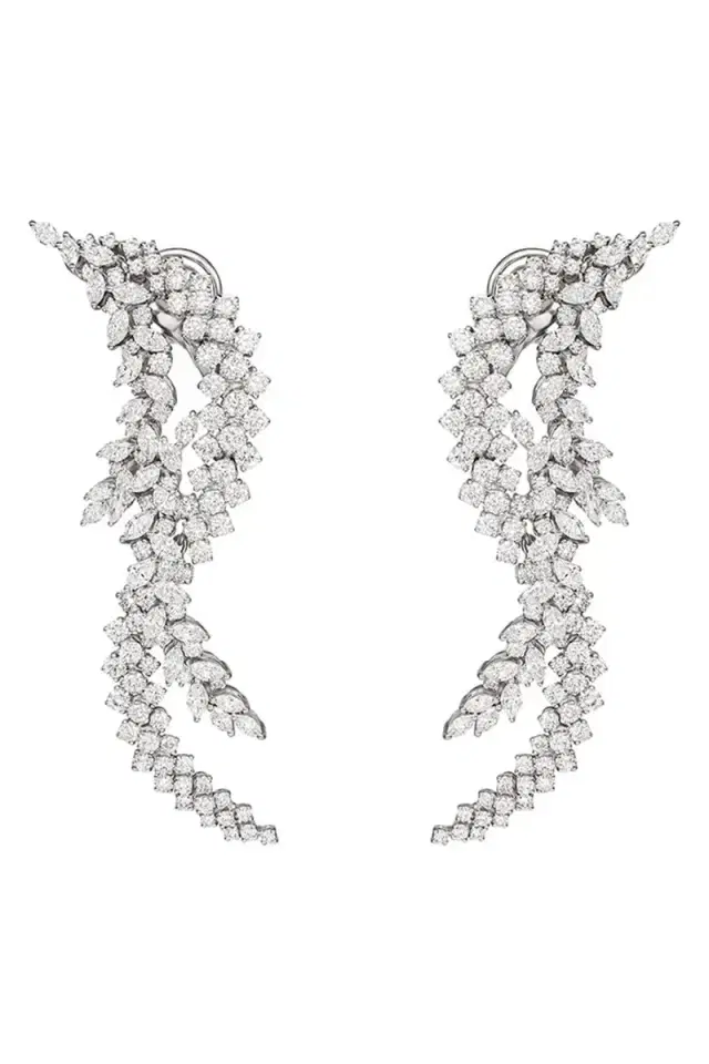 YEPREM Diamond Marquise Round Y Couture Drop Earrings