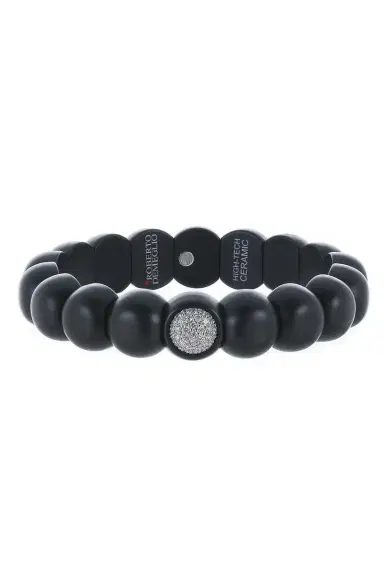 ROBERTO DEMEGLIO Diamond Matte Black Dama Stretch Bracelet | Thumbnail 1