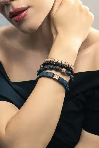 SHAMBALLA JEWELS Diamond Matte Blue Braided Bracelet | Thumbnail 3