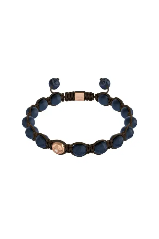 SHAMBALLA JEWELS Diamond Matte Blue Braided Bracelet