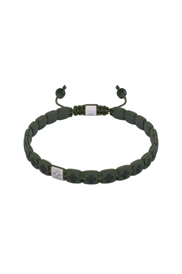 SHAMBALLA JEWELS Diamond Matte Green Lock Bracelet