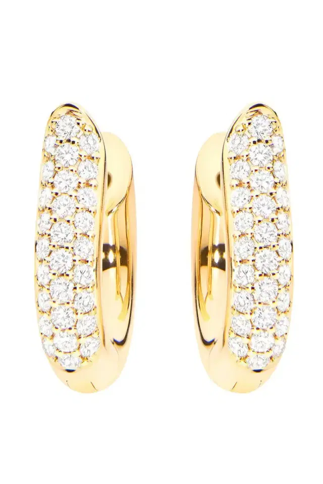 TAMARA COMOLLI Diamond Medium Signature Drop Hoop Earrings