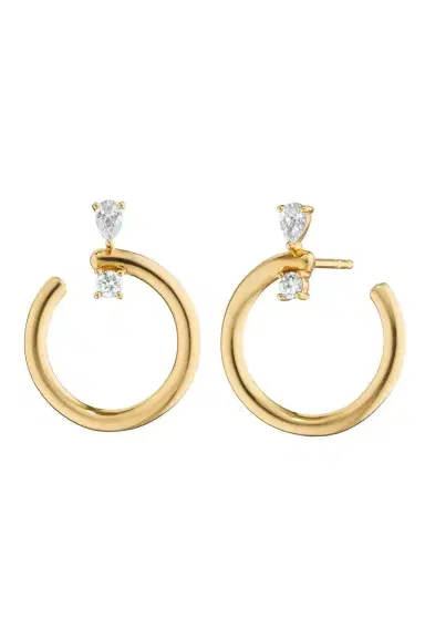 MONICA RICH KOSANN Diamond Midi Galaxy Hoop Earrings | Thumbnail 1 MONICA RICH KOSANN Diamond Midi Galaxy Hoop Earrings | Thumbnail 1