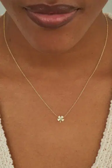 Jennifer Meyer Diamond Mini Clover Necklace | Thumbnail 2
