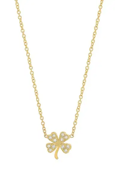 Jennifer Meyer Diamond Mini Clover Necklace | Thumbnail 1