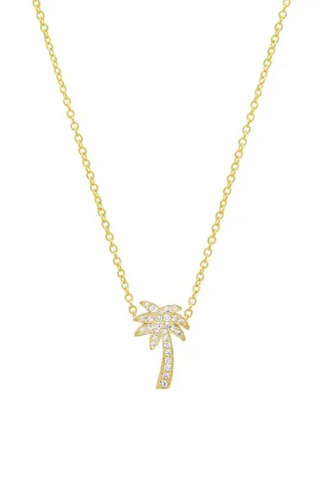 Jennifer Meyer Diamond Mini Palm Tree Necklace