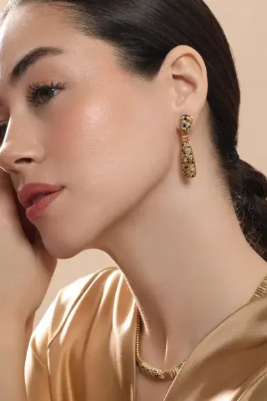SUTRA Diamond Mixed Pillar Earrings | Thumbnail 2 SUTRA Diamond Mixed Pillar Earrings | Thumbnail 2