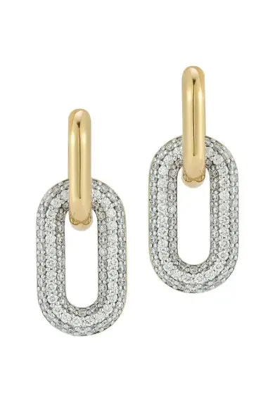 WALTERS FAITH Diamond Morrell Drop Huggie Earrings | Thumbnail 3 WALTERS FAITH Diamond Morrell Drop Huggie Earrings | Thumbnail 3