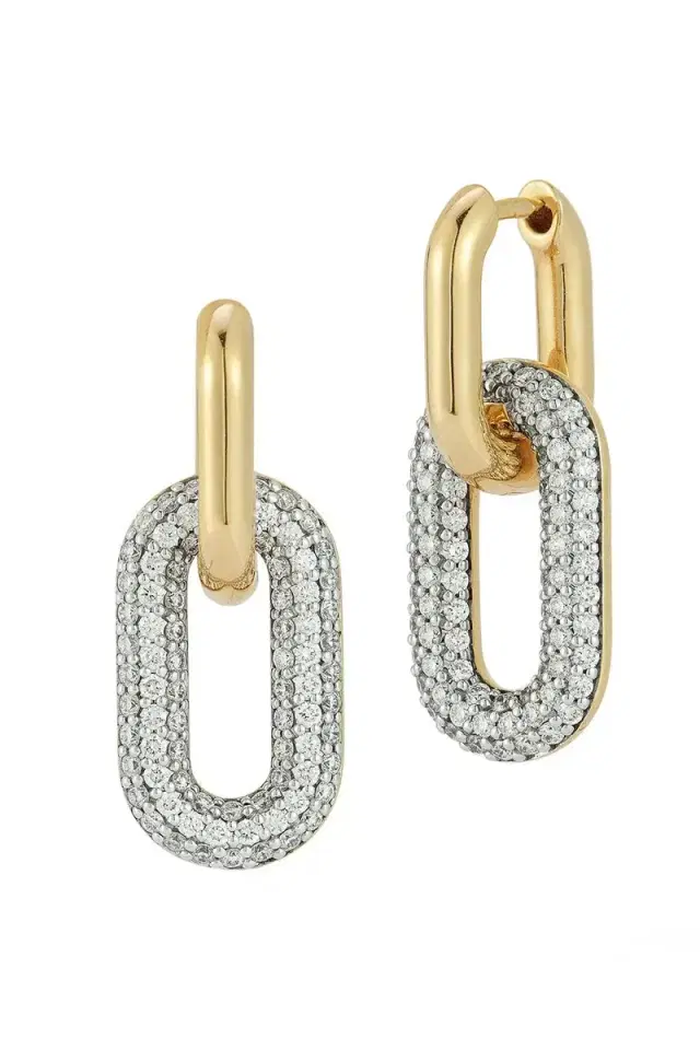WALTERS FAITH Diamond Morrell Drop Huggie Earrings
