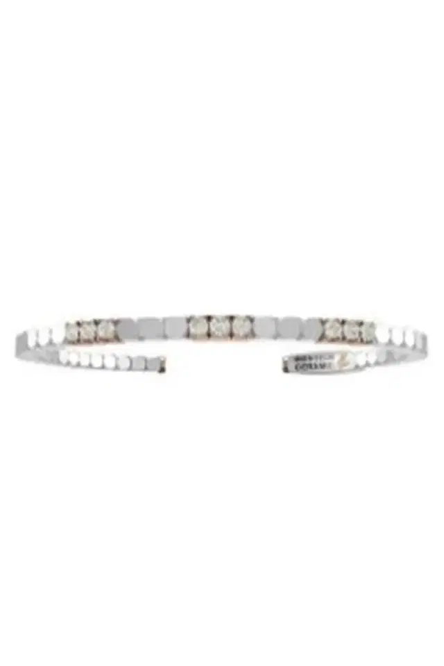 ROBERTO DEMEGLIO Diamond Nine Section White Dado Stretch Bracelet