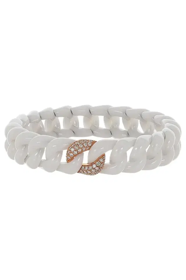 ROBERTO DEMEGLIO Diamond One Link Groumette Stretch Bracelet
