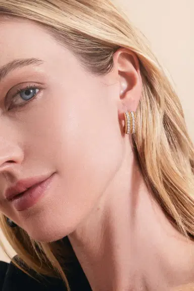 ANDREOLI Diamond Onyx Earrings | Thumbnail 4