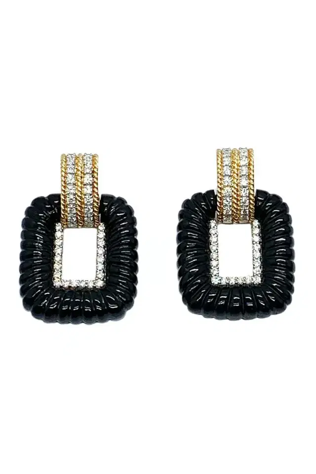 ANDREOLI Diamond Onyx Earrings