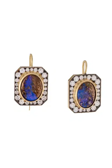 Sylva & Cie Diamond Opal Renee Earrings | Thumbnail 1 Sylva & Cie Diamond Opal Renee Earrings | Thumbnail 1