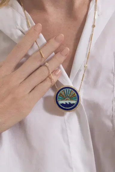 Jacquie Aiche Diamond Opal Turquoise Sunshine Necklace | Thumbnail 6
