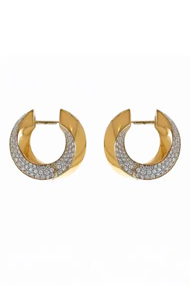 Engelbert 1920 Diamond Pave Big Aurea Spira Creoles Earrings | Thumbnail 1 Engelbert 1920 Diamond Pave Big Aurea Spira Creoles Earrings | Thumbnail 1